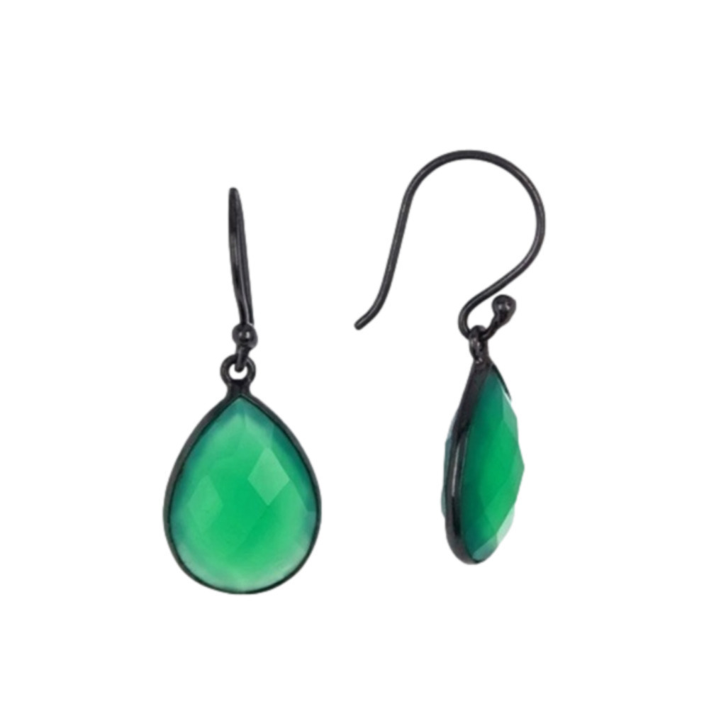 Adornia GREEN ONYX DROP EARRINGS